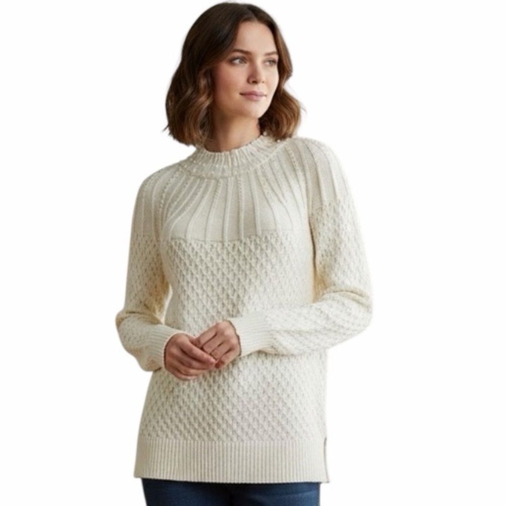 Belle by Bellini  White  Knit Long Sweater Size L
